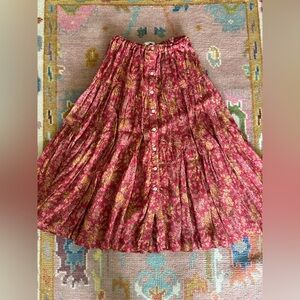 Floral Button-Down Skirt